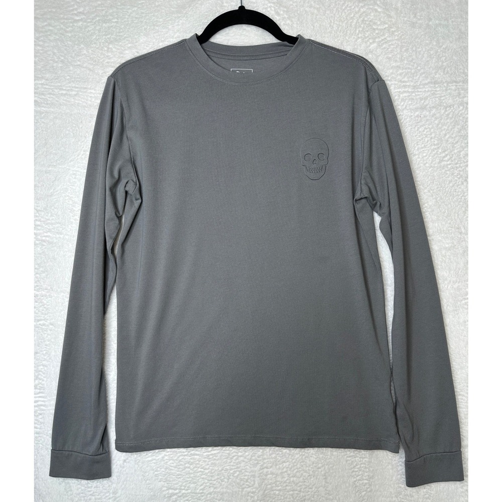 Bixby Nomad Skull Graphic Long Sleeve Tee Boys XL Gray Embossed Logo